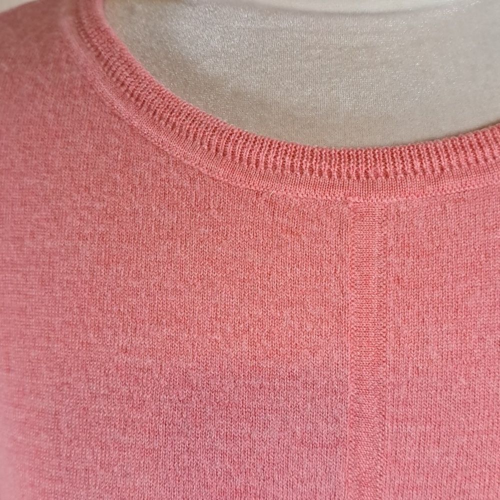 Talbots Woman Sweater Pink Merino Wool Soft Size 2X Dropped Shoulder 3/4 Sleeve - Picture 2 of 10